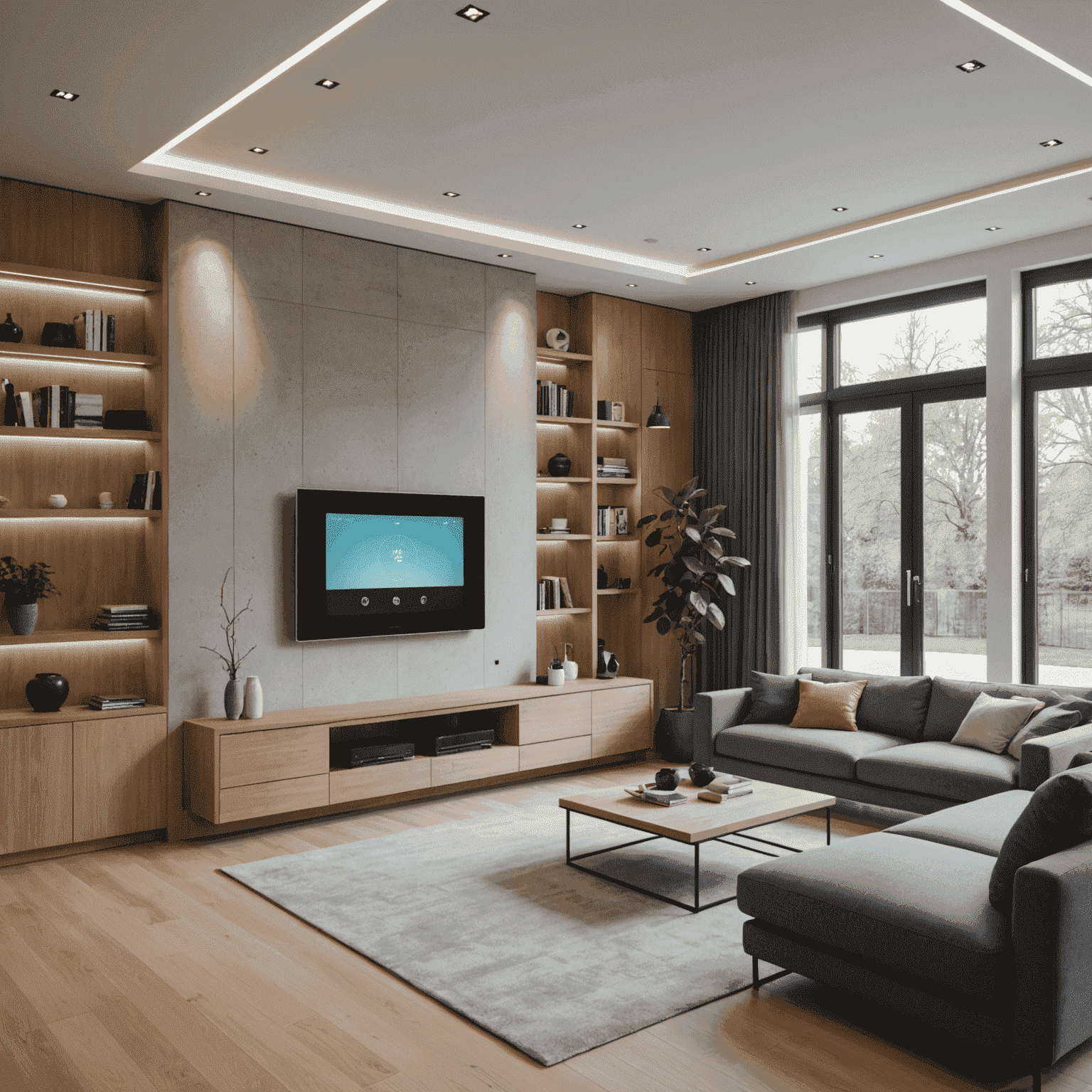 Interieur van een slimme woning in Utrecht met een centraal bedieningspaneel voor alle huisautomatisering
